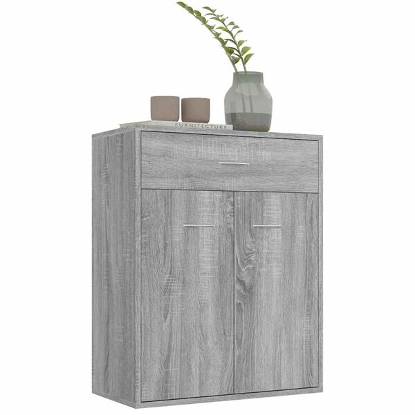 vidaXL Aparador de madera contrachapada gris Sonoma 60x30x75 cm