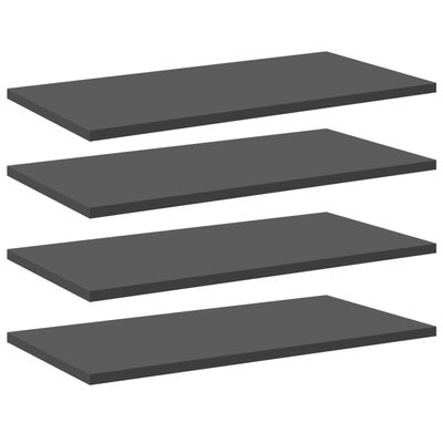 vidaXL Estantes para estantería 8 uds contrachapada gris 60x30x1,5 cm