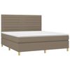 vidaXL Cama box spring con colch&oacute;n tela gris taupe 180x200 cm