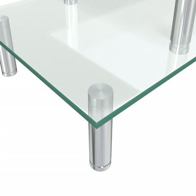 vidaXL Soporte para monitor de 2 niveles vidrio transparente