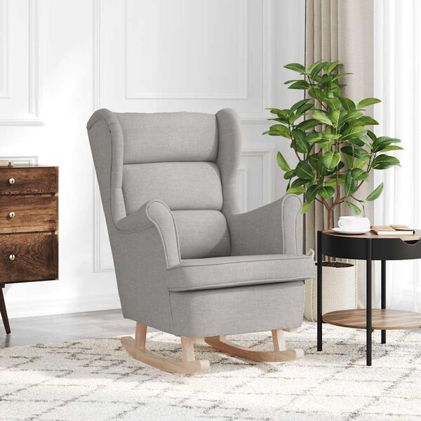 vidaXL Silla mecedora de tela gris nube 74x90x102 cm