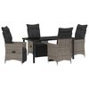 vidaXL Conjunto de Comedor de Jard&iacute;n 5 pcs Gris rat&aacute;n sint&eacute;tico