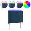 vidaXL Cabecero con LED de terciopelo azul oscuro 83x16x118/128 cm
