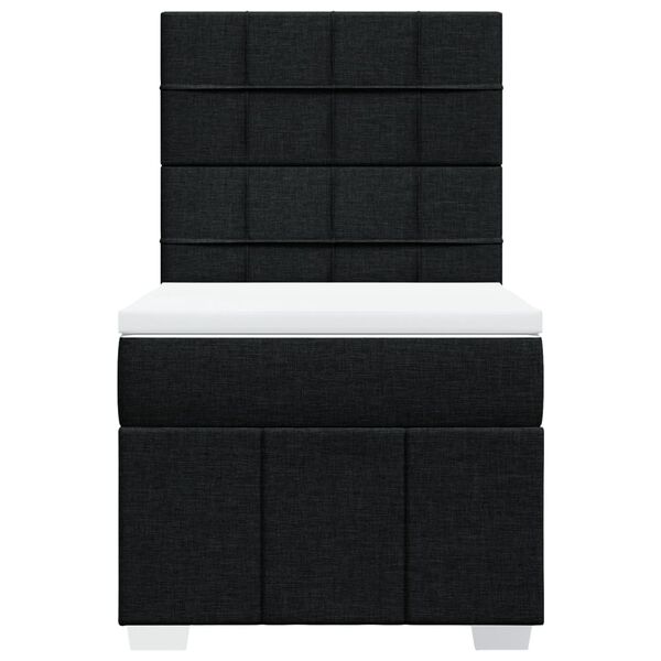 vidaXL Cama box spring con colch&oacute;n tela negro 100x200 cm