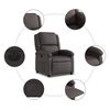 vidaXL Sillón reclinable eléctrico de cuero auténtico marrón oscuro