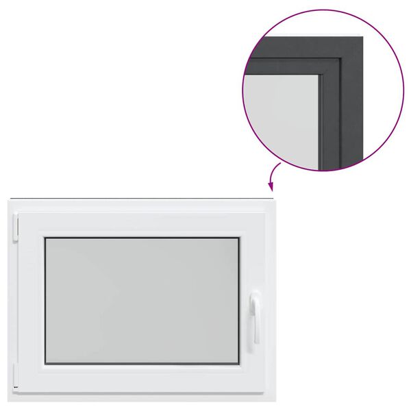 vidaXL Ventana de s&oacute;tano "RISOR" 80x50 cm oscilobatiente DIN izquierda antracita