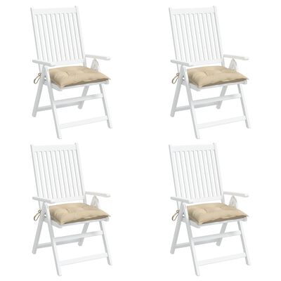 vidaXL Cojines de silla de jardín 4 uds tela Oxford beige 40x40x7 cm