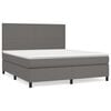 vidaXL Cama box spring con colch&oacute;n cuero sint&eacute;tico gris 160x200 cm