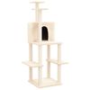 vidaXL Rascador para gatos con postes de sisal color crema 144,5 cm