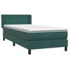 vidaXL Cama box spring con colch&oacute;n terciopelo verde oscuro 100x220 cm