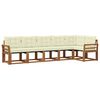 vidaXL Conjunto de sof&aacute;s de exterior con coj&iacute;n 6 pcs Natural y Crema