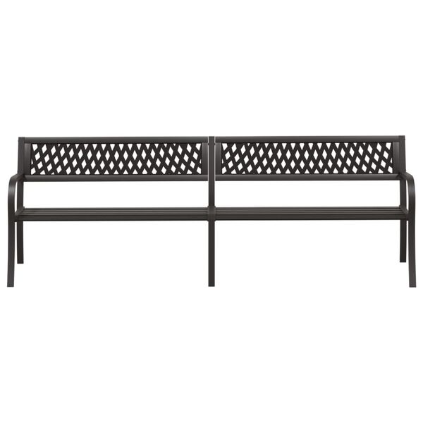 vidaXL Banco de jard&iacute;n doble 246 cm acero negro