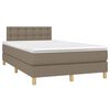 vidaXL Cama box spring con colchón y LED tela gris taupe 120x200 cm