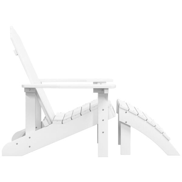 vidaXL Silla de jardín Adirondack con reposapiés HDPE blanco