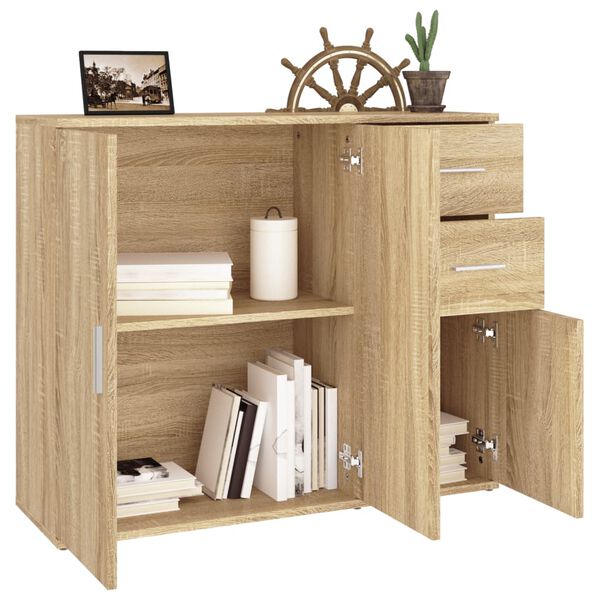 vidaXL Aparador Roble Sonoma 91x29,5x75 cm Madera de ingeniería