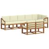 vidaXL Conjunto de sof&aacute;s de exterior 8 uds. Natural y Crema
