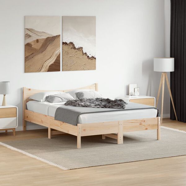 vidaXL Estructura de cama sin colch&oacute;n madera de pino maciza 120x200 cm