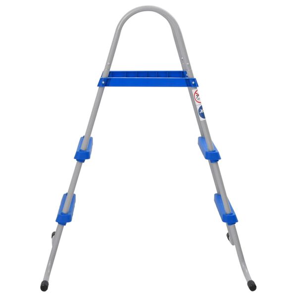 vidaXL Escalera para piscina elevada acero y pl&aacute;stico 84 cm