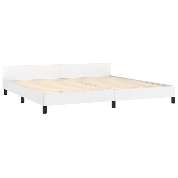 vidaXL Estructura de cama con cabecero sin colch&oacute;n blanco 200x200 cm