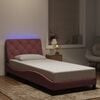 vidaXL Estructura de cama con LED sin colch&oacute;n terciopelo rosa 90x190 cm