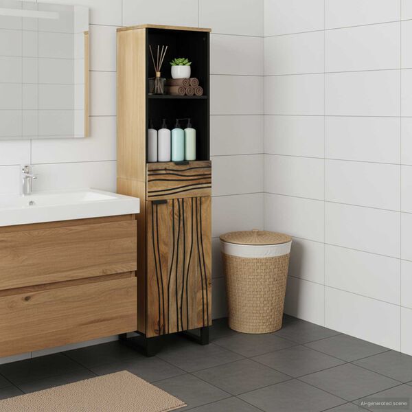 vidaXL Mueble de lavabo para ba&ntilde;o con estante Marr&oacute;n 38 x 33 x 160 cm