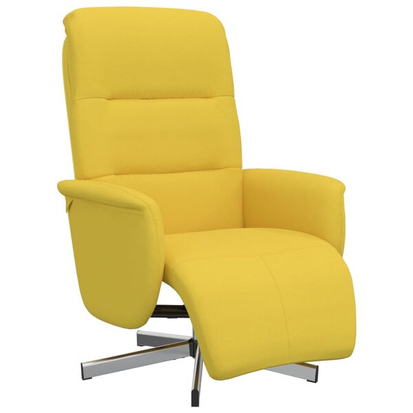 vidaXL Sill&oacute;n reclinable con reposapi&eacute;s tela amarillo claro