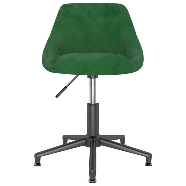 vidaXL Sillas de comedor giratorias 4 unidades terciopelo verde oscuro