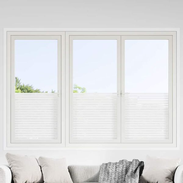 vidaXL L&aacute;minas de ventana esmerilada 4 uds PVC patr&oacute;n de rayas