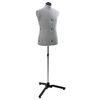 vidaXL Maniqu&iacute; Ajustable Masculino Manual Gris 37,5-45,5 pulgadas Tela