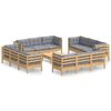 vidaXL Juego de muebles de jard&iacute;n 13 pzas y cojines madera pino gris