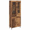 vidaXL Aparador alto 2 uds. Madera envejecida 69,5 x 34 x 180 cm