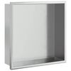 vidaXL Hornacina ducha acero inoxidable plateado cepillado 32x32x9 cm