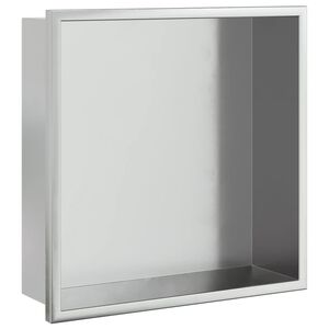 vidaXL Hornacina ducha acero inoxidable plateado cepillado 32x32x9 cm