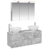 vidaXL Juego de muebles de ba&ntilde;o 4 uds. Gris Hormig&oacute;n