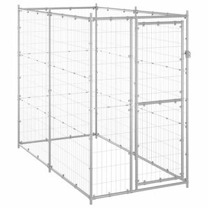 vidaXL Perrera de exterior de acero galvanizado 110x220x180 cm