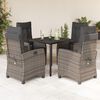 vidaXL Set comedor de jard&iacute;n 5 piezas con cojines rat&aacute;n sint&eacute;tico gris