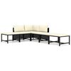 vidaXL Set de muebles de jard&iacute;n 6 pzas y cojines rat&aacute;n sint&eacute;tico negro