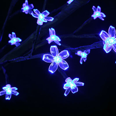 vidaXL Árbol de Navidad 200 LEDs blanco azul flores de cerezo 180 cm