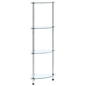 vidaXL Estanter&iacute;a 4 niveles cristal templado transparente 30x30x100 cm