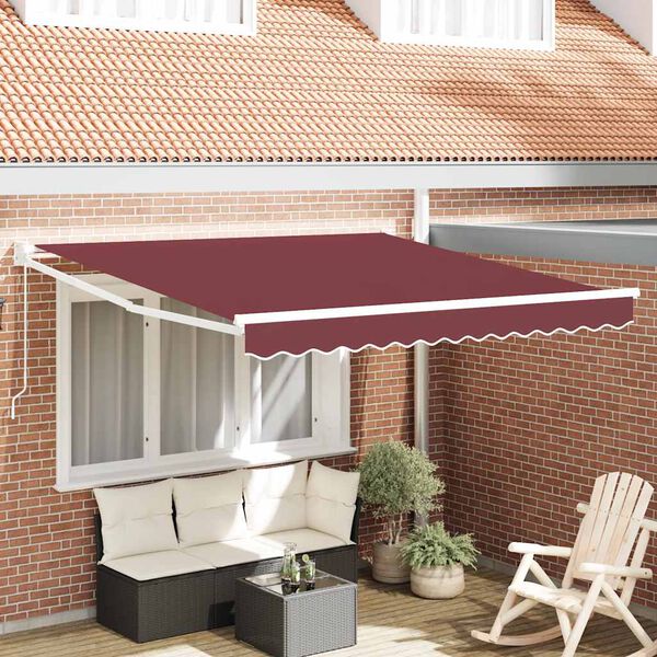 vidaXL Toldo retr&aacute;ctil manual burdeos 300x250 cm
