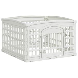 vidaXL Parque para Perros de 4 Paneles Blanco 91 x 91 x 58 cm Pl&aacute;stico