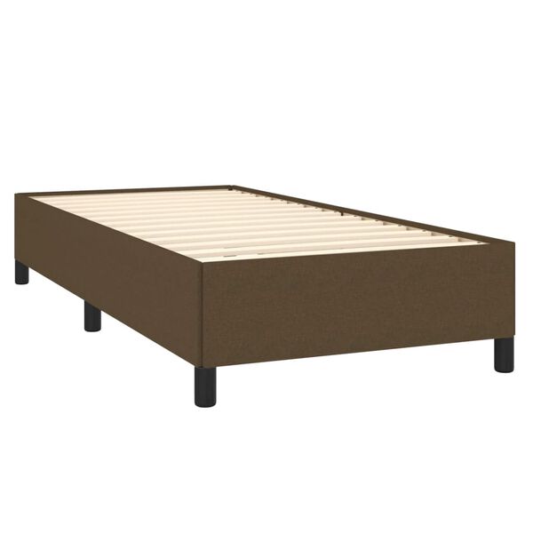 vidaXL Cama box spring con colch&oacute;n tela marr&oacute;n oscuro 80x200 cm