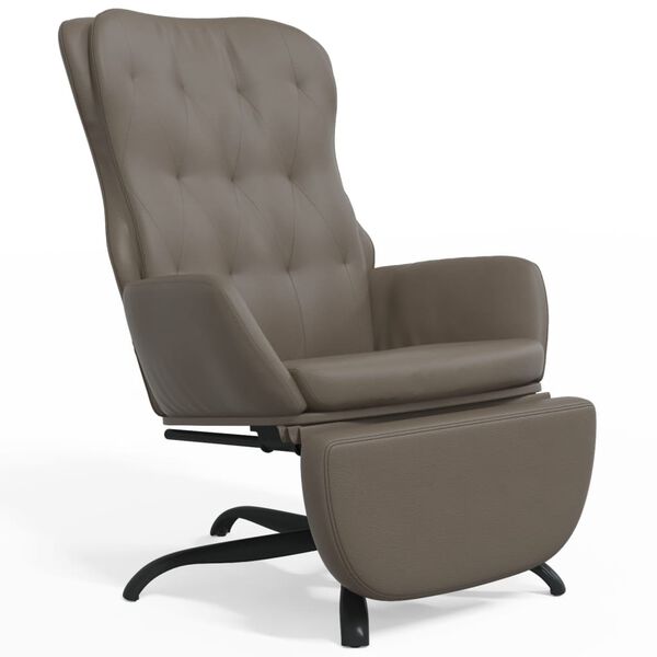 vidaXL Sill&oacute;n de relax y reposapi&eacute;s cuero artificial gris antracita