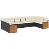 vidaXL Set de sof&aacute;s de jard&iacute;n 10 pzas cojines rat&aacute;n sint&eacute;tico negro
