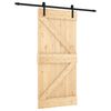 vidaXL Puerta Corredera Natural y negro 95 x 210 cm