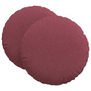 vidaXL Cojines para asiento 2 pcs Rojo vino &Oslash;60 x 21 cm tela