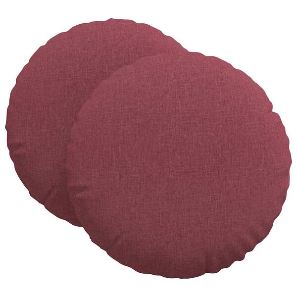 vidaXL Cojines para asiento 2 pcs Rojo vino &Oslash;60 x 21 cm tela