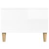 vidaXL Mesa de centro madera contrachapada blanco brillo 90x50x36,5 cm
