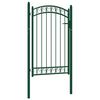 vidaXL Puerta de jard&iacute;n con arco superior acero verde 100x106 cm