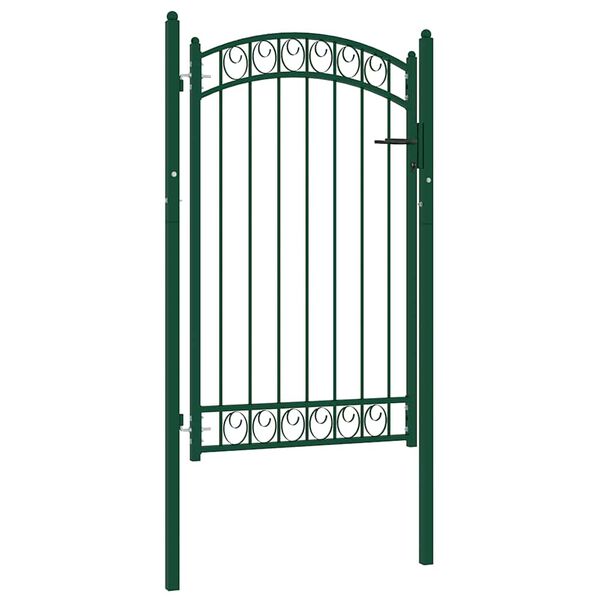 vidaXL Puerta de jard&iacute;n con arco superior acero verde 100x106 cm